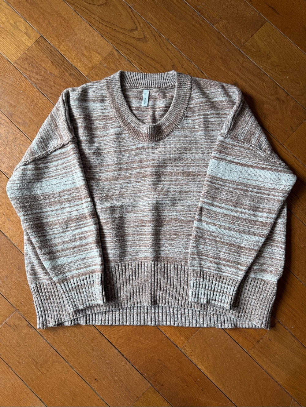Wishlist Cream Brown Marled Oversized Knit Sweater L
